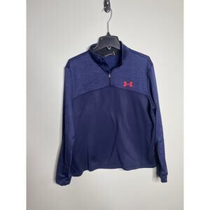 Under Armour Navy Blue 1/4 Zip Fleece Pullover Mens Large